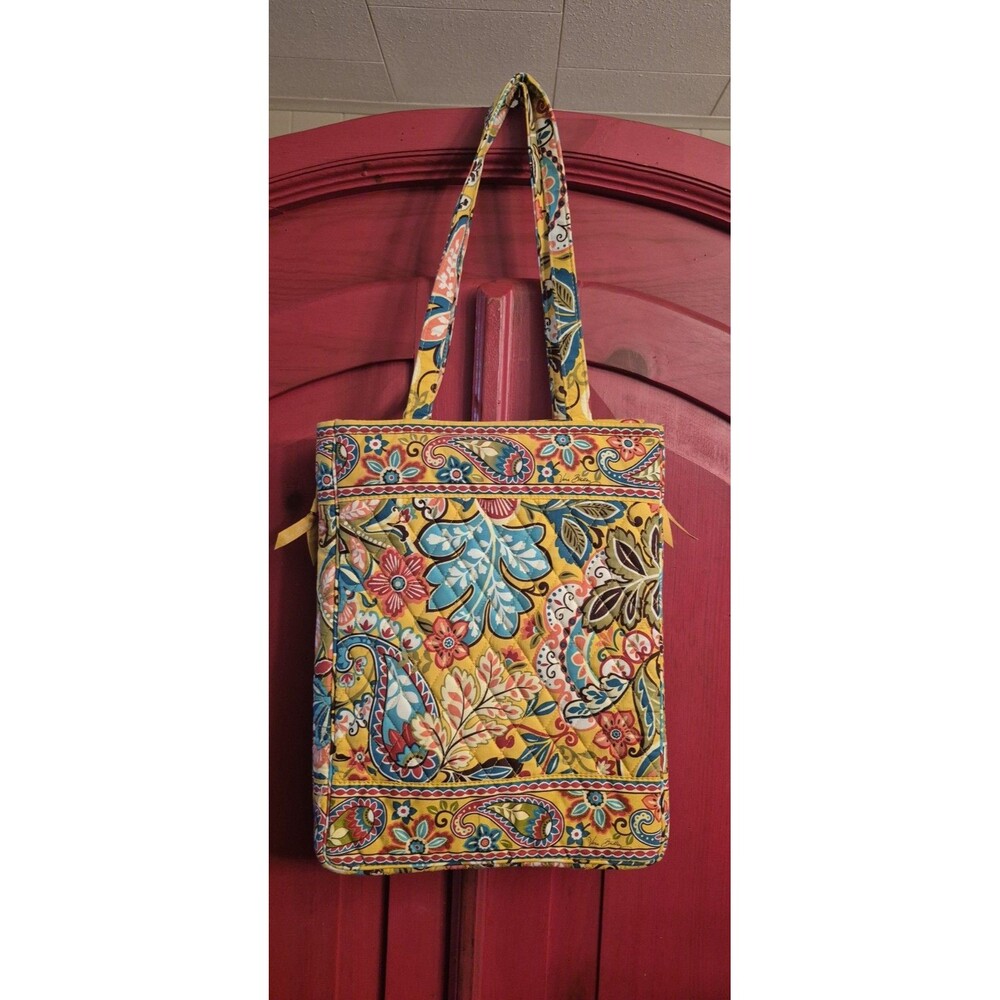 NWOT Vera Bradley Laptop Travel Tote Provencal Yellow Floral Carry-Business